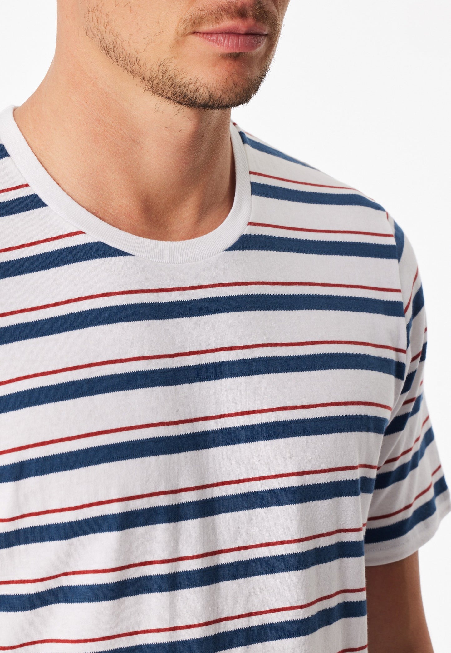 Pijama corto Schiesser rayado blanco - Ropa de noche casual