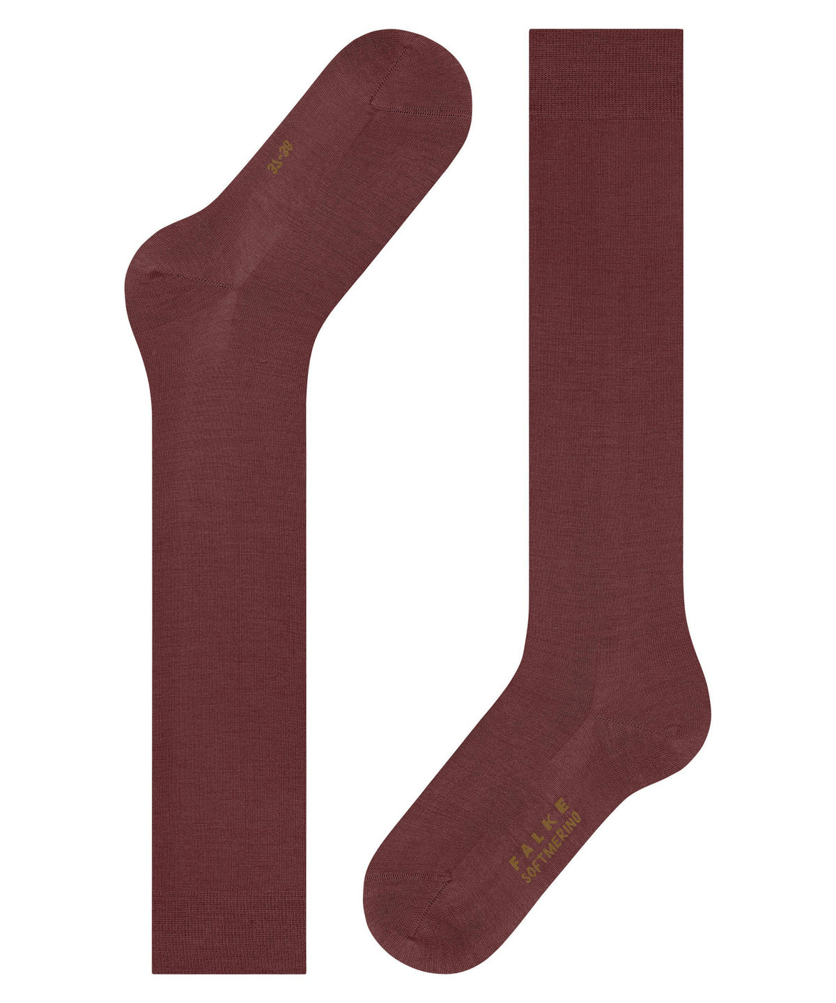 FALKE Softmerino Women Knee-high socks with warming merino wool Colour: cayenne