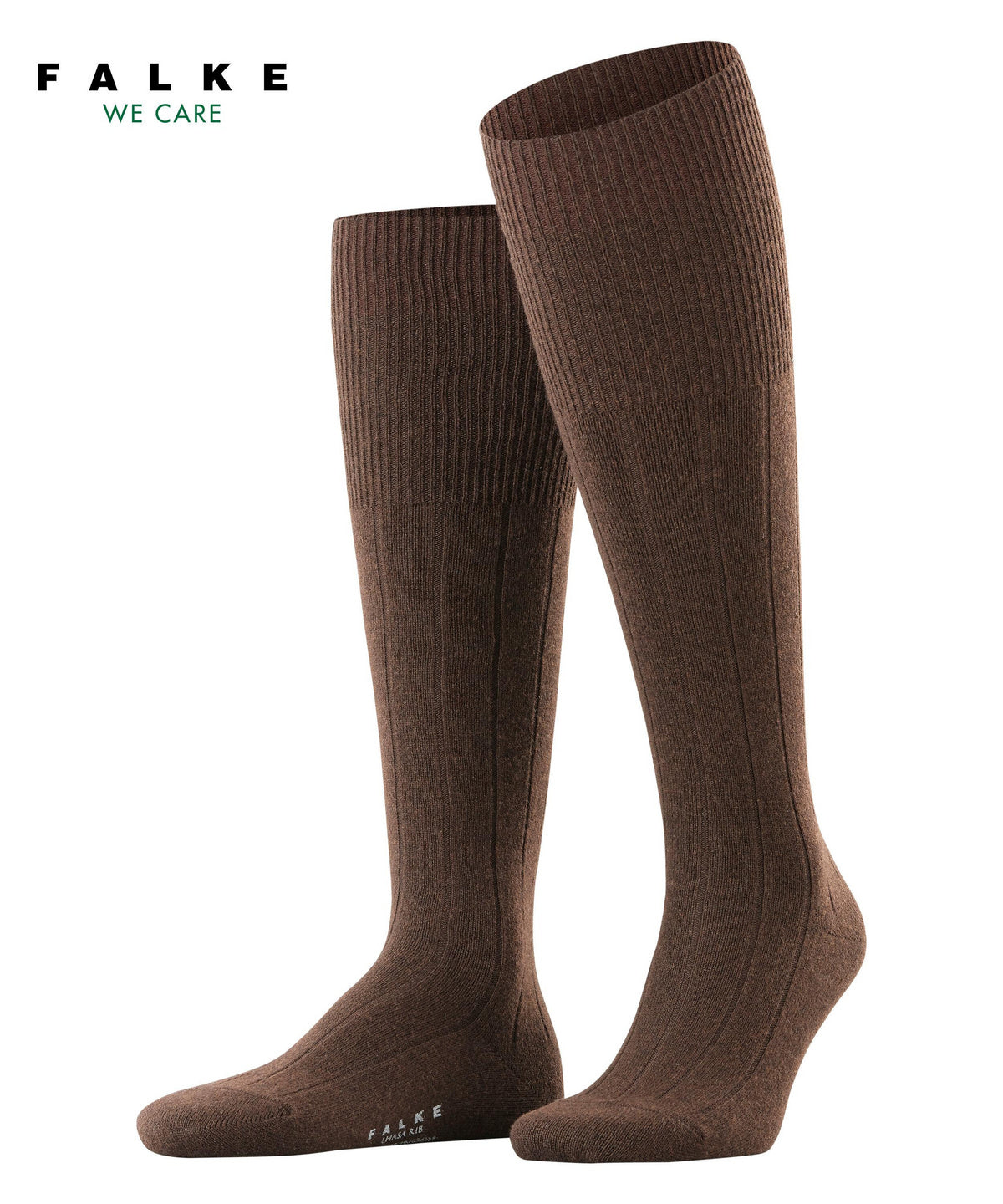 15405-5930 FALKE Lhasa Rib Men Knee-high socks made of merino wool and soft cashmere Colour: brown
