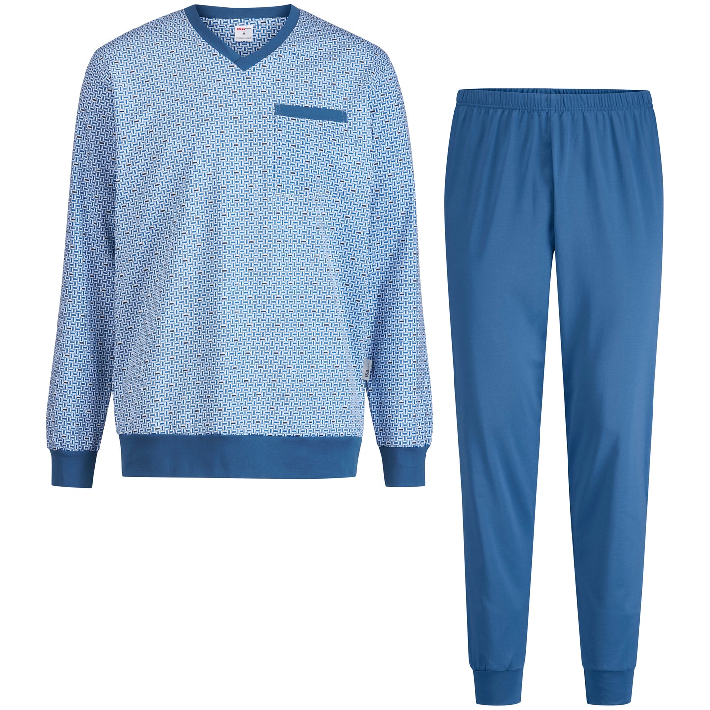 ISA Pyjama long, v-neck, cuffs