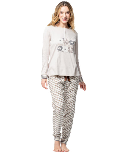 Senoretta Pyjama with button panel - Roses