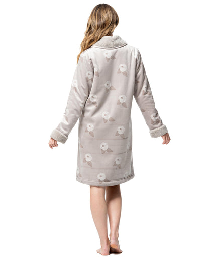 Senoretta Dressing gown with buttons - Roses
