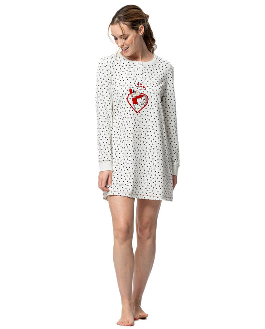 Senoretta Printed nightdress with button panel - Kiss