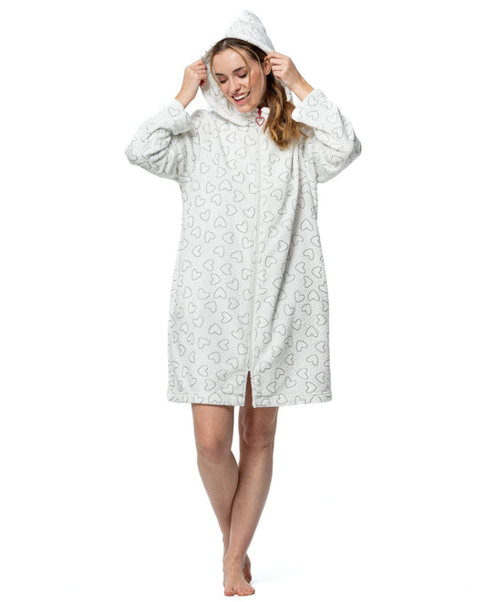 Senoretta Dressing gown wiht zipper and hood - Kiss