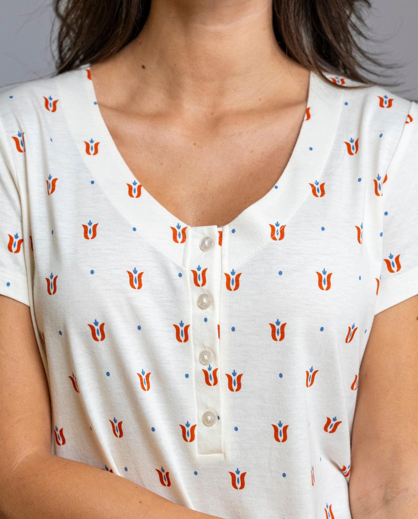 Senoretta Short sleeve nightdress - Mystic