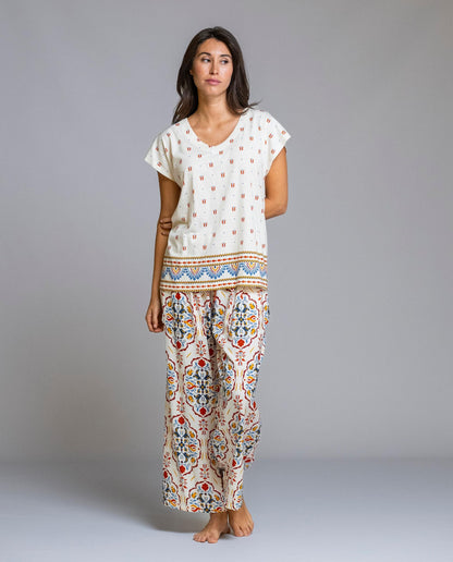 Pyjama manches courtes Senoretta avec pantalon long - Mystic