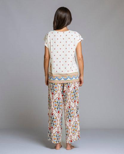 Pyjama manches courtes Senoretta avec pantalon long - Mystic