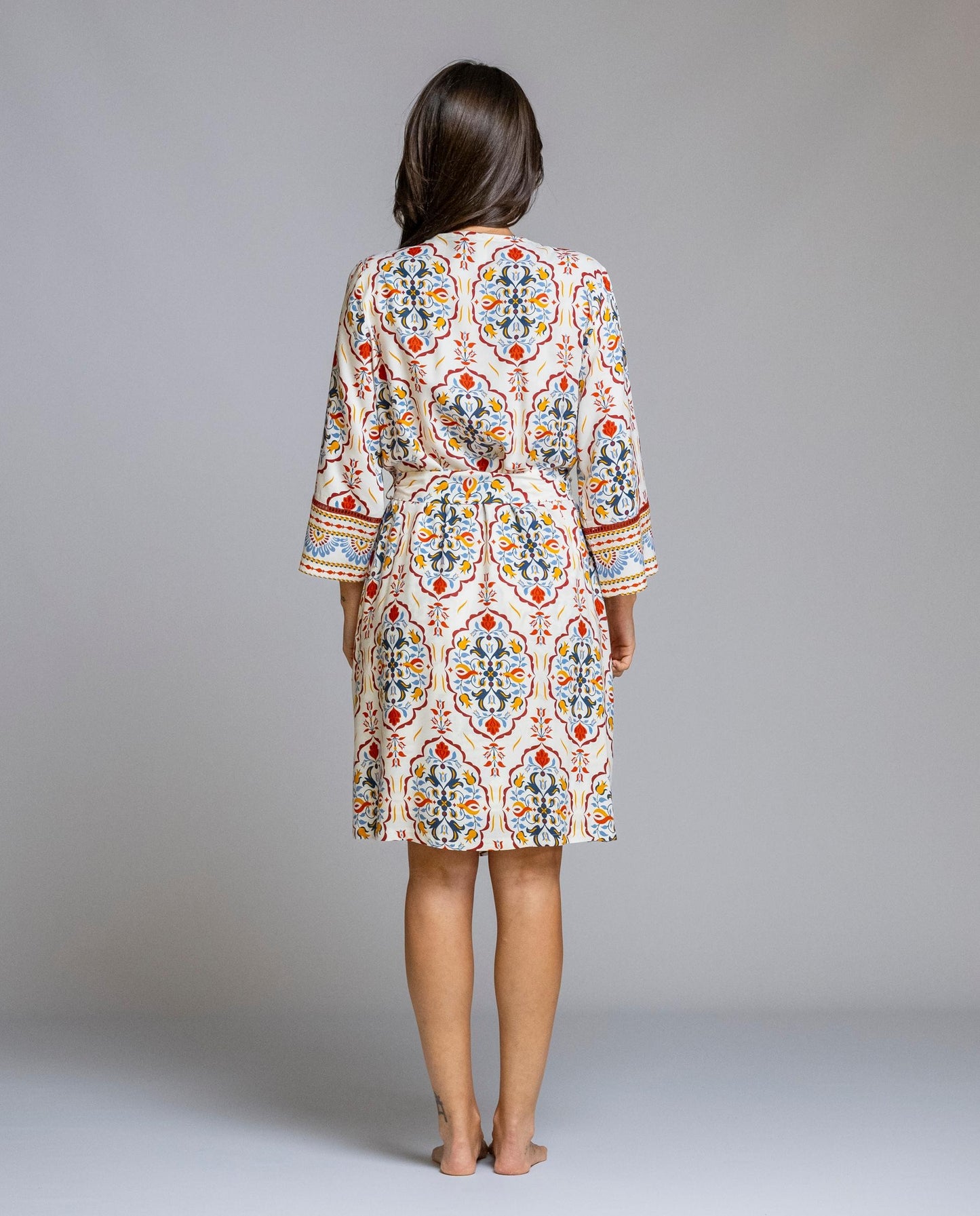 Senoretta Printed cross dressing gown - Mystic