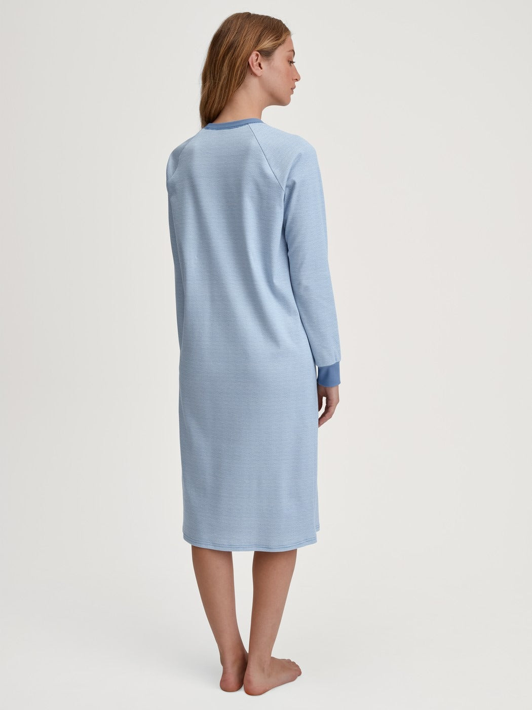 Calida Midnight Stripes Long Sleeve Nightdress – 110 cm Length