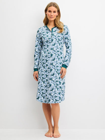 Camicia da notte Calida a maniche lunghe – lunghezza 110 cm Serie Midnight Flowers