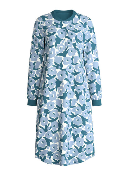 Camicia da notte Calida a maniche lunghe – lunghezza 110 cm Serie Midnight Flowers