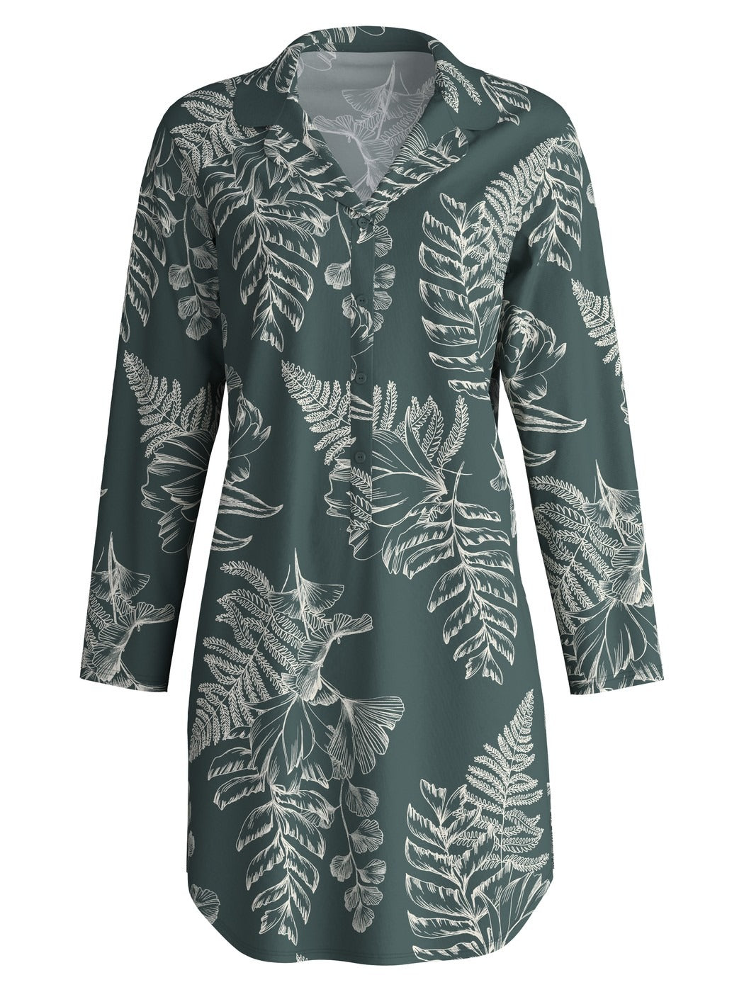 Calida Favourites Botanic Long Sleeve Nightdress – 95 cm Length