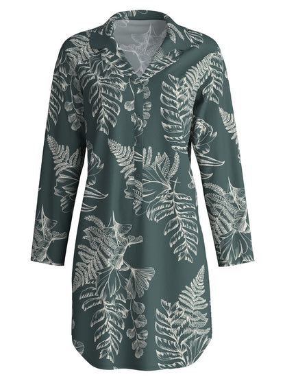 Calida Favourites Botanic Long Sleeve Nightdress – 95 cm Length