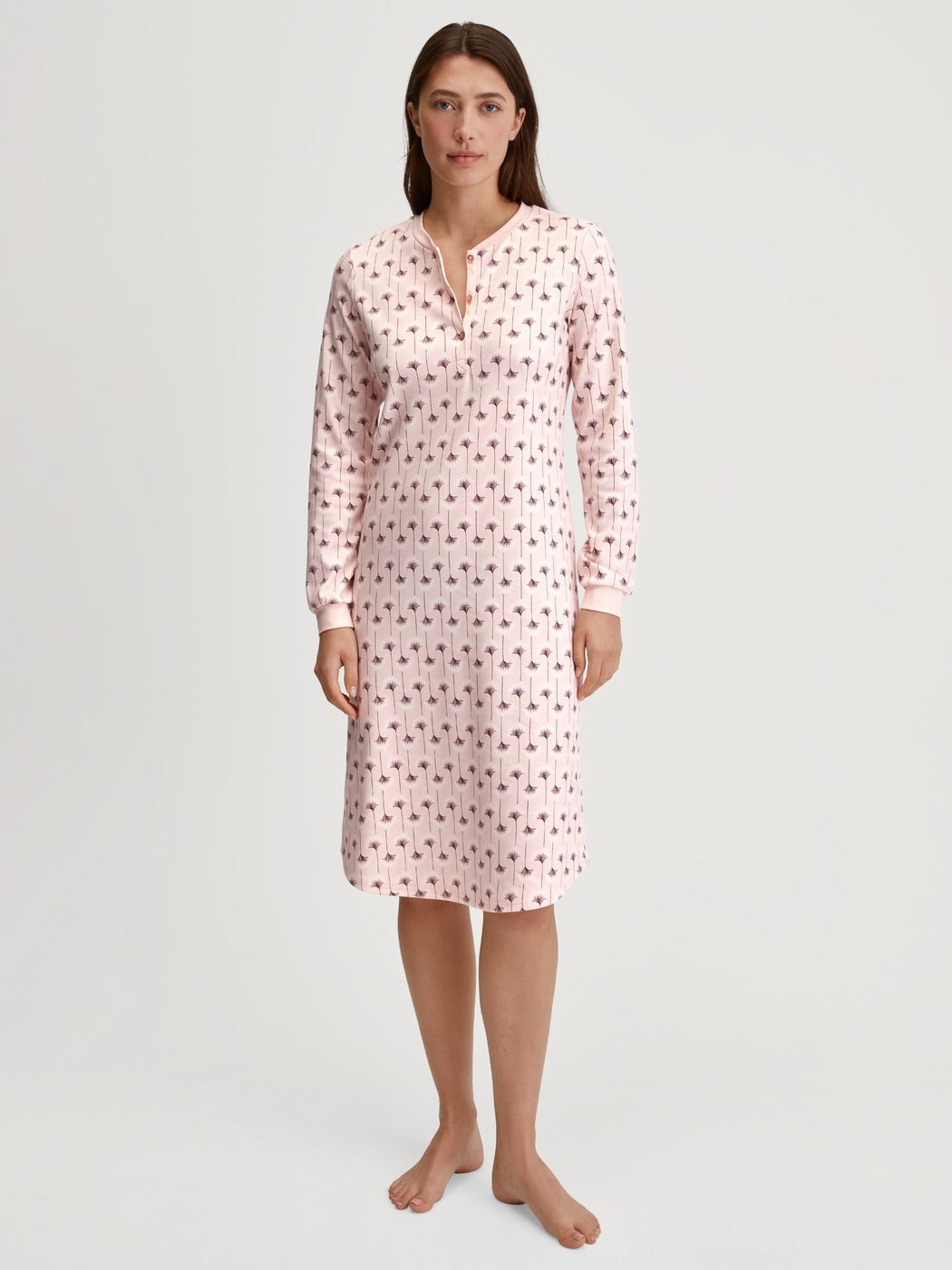 Calida Midnight Flowers Long Sleeve Nightdress – 110 cm Length