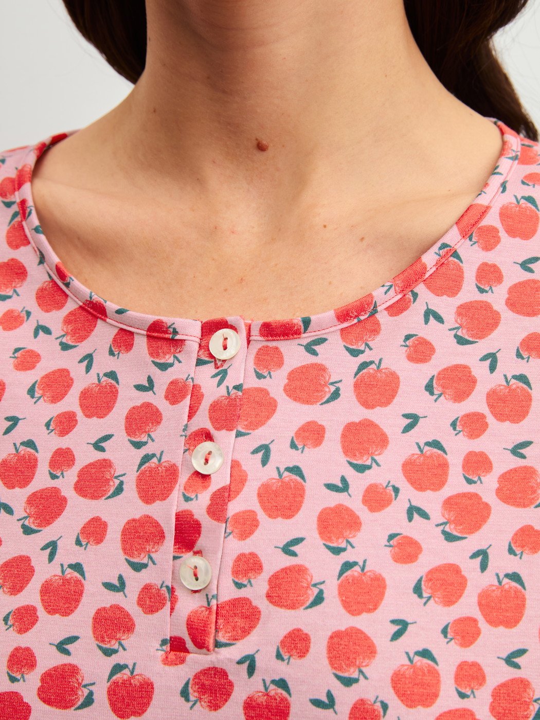 Camisa de dormir Calida de manga comprida – 100 cm de comprimento Série Fruity Dreams