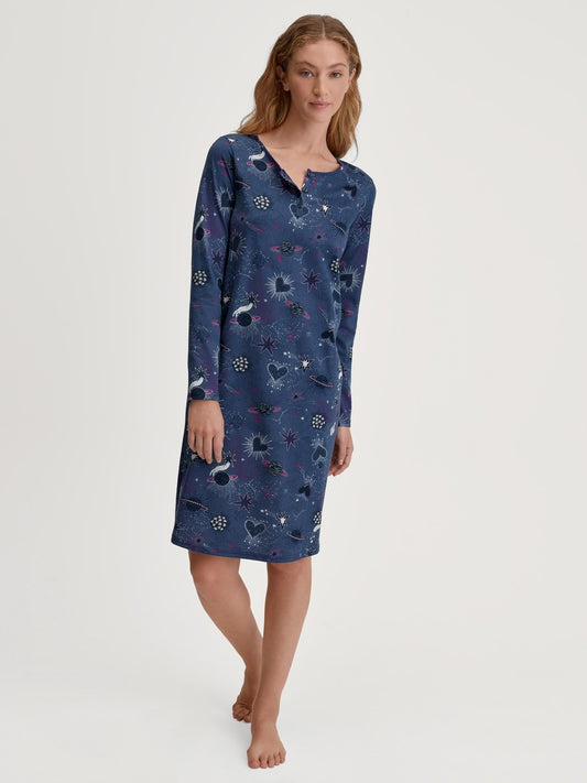 Calida Mystic Nights Long Sleeve Nightdress – 100 cm Length