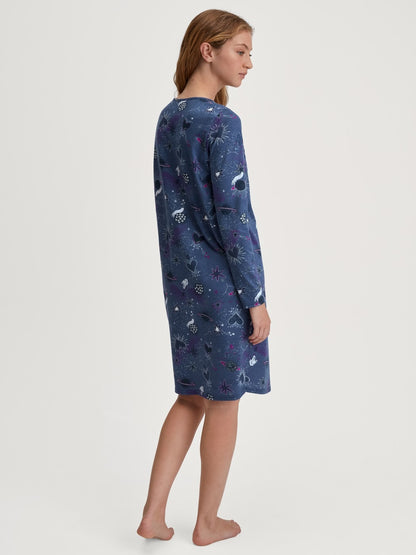 Calida Mystic Nights Long Sleeve Nightdress – 100 cm Length