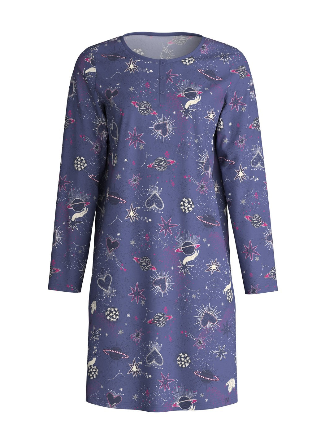 Calida Mystic Nights Long Sleeve Nightdress – 100 cm Length