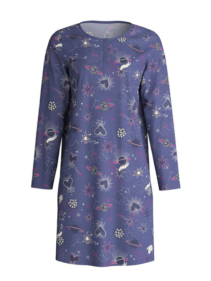 Calida Mystic Nights Long Sleeve Nightdress – 100 cm Length