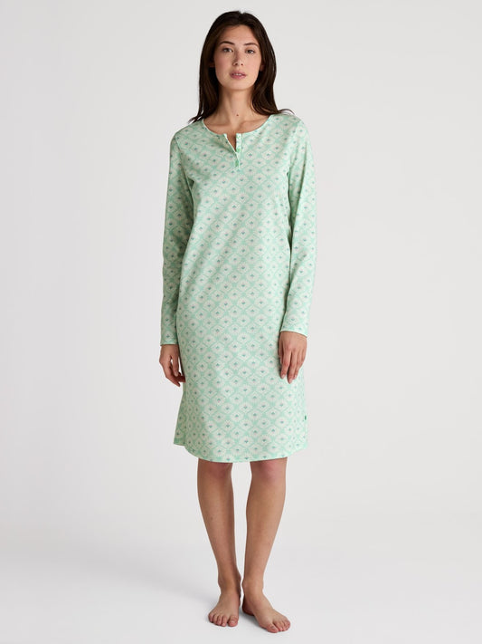 Calida Flower Nights Long-sleeved nightdress, length 100 cm