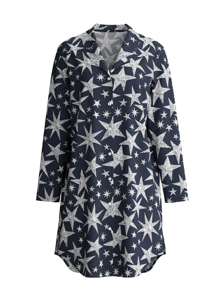 Camicia da notte Calida a maniche lunghe con bottoni – lunghezza 95 cm Serie Winter Dreams