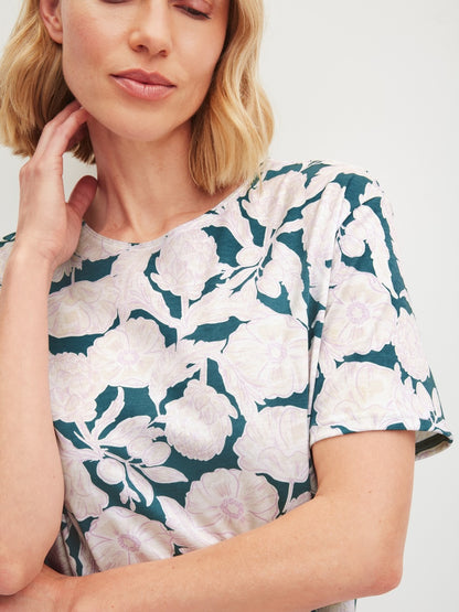 Calida Botanic Dreams Short-sleeved nightdress, length 95 cm