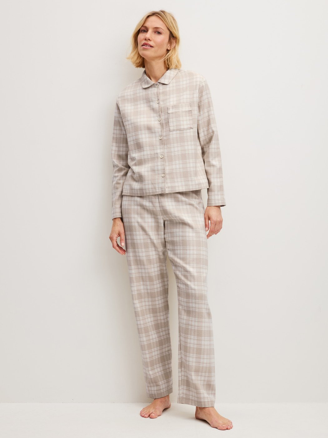 Pigiama in flanella Calida abbottonato Serie Plaid Dreams