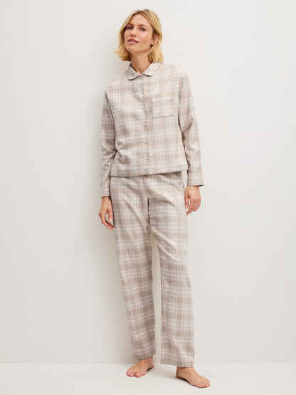 Pigiama in flanella Calida abbottonato Serie Plaid Dreams
