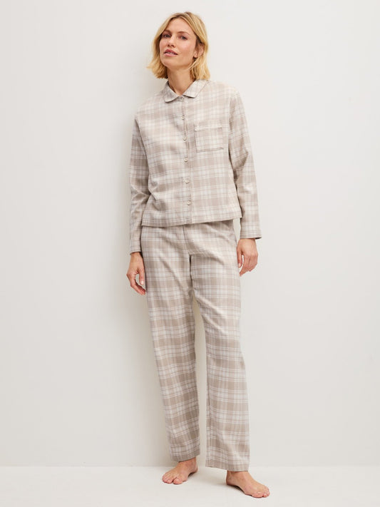 Calida Flanell-Pyjama mit Knopfleiste Serie Plaid Dreams