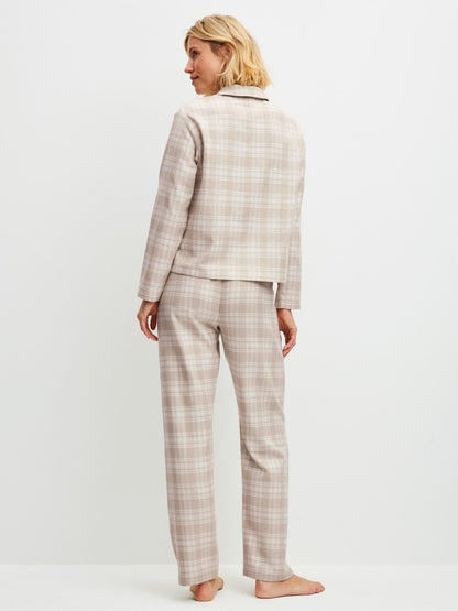 Pigiama in flanella Calida abbottonato Serie Plaid Dreams