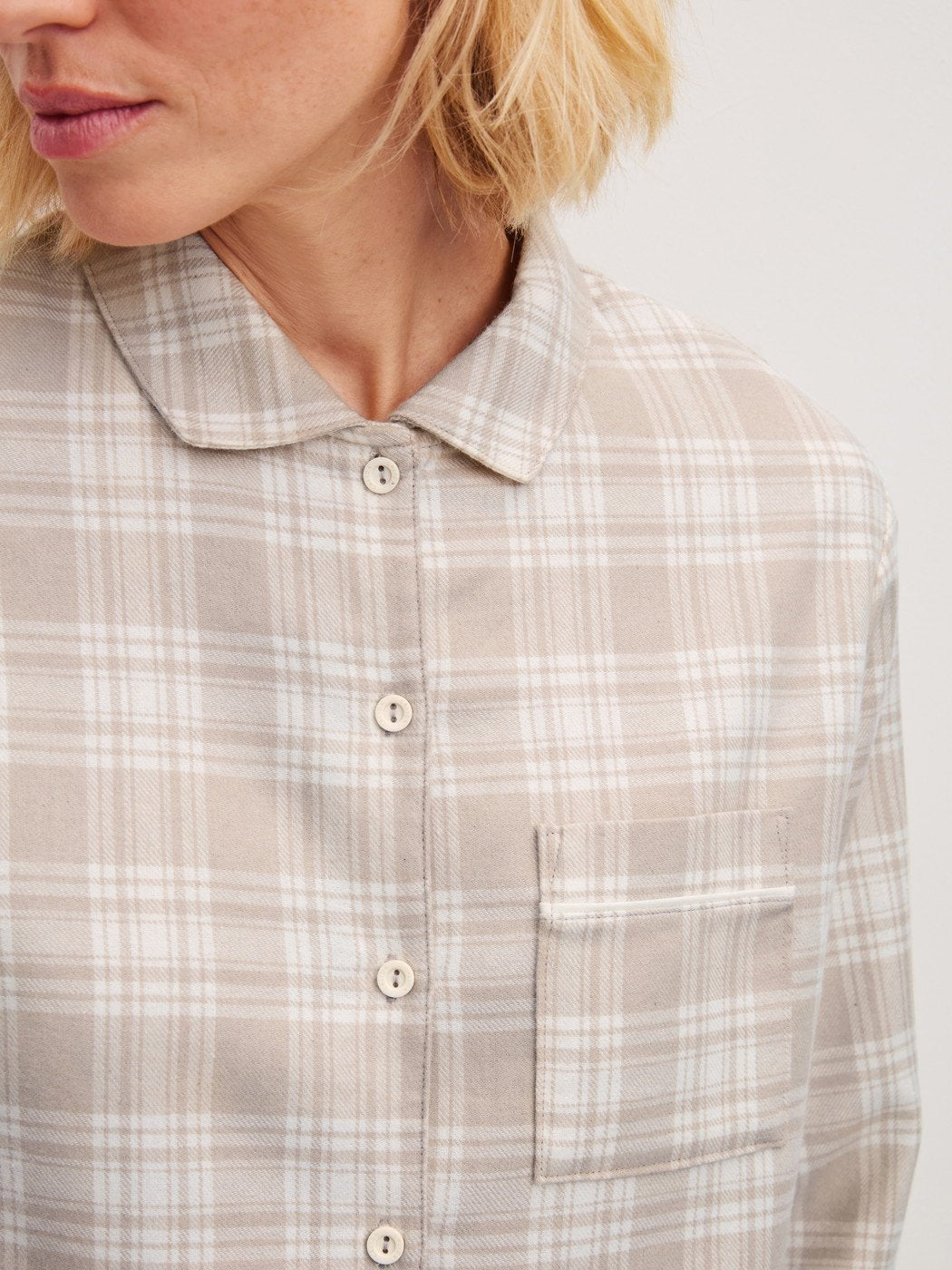 Pigiama in flanella Calida abbottonato Serie Plaid Dreams