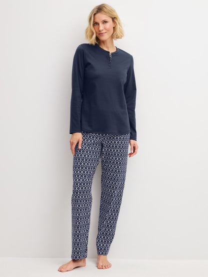 Calida Langer Pyjama Serie Midnight Hearts