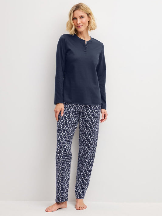 Calida Langer Pyjama Serie Midnight Hearts