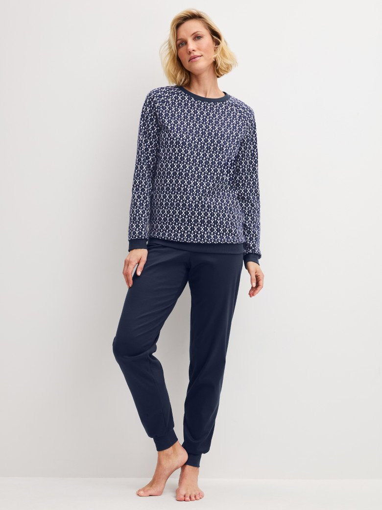 Calida Pyjama mit Bündchen Serie Midnight Hearts