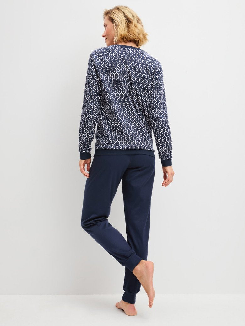 Calida Pyjama mit Bündchen Serie Midnight Hearts