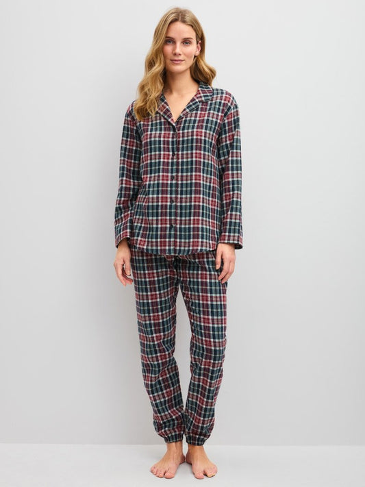 Calida Flanell-Pyjama mit Knopfleiste Serie Holiday Dreams