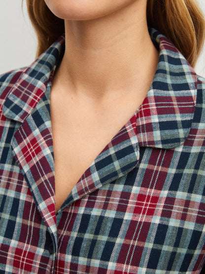 Calida Flanell-Pyjama mit Knopfleiste Serie Holiday Dreams