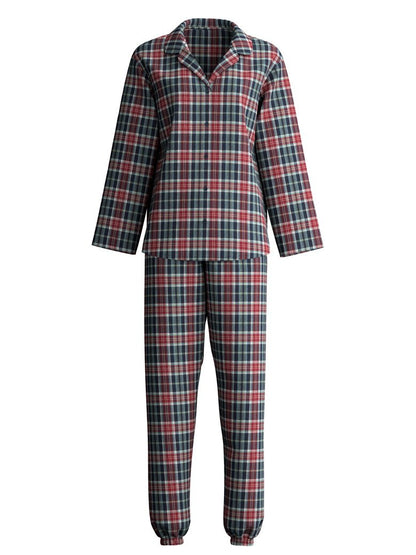 Calida Flanell-Pyjama mit Knopfleiste Serie Holiday Dreams