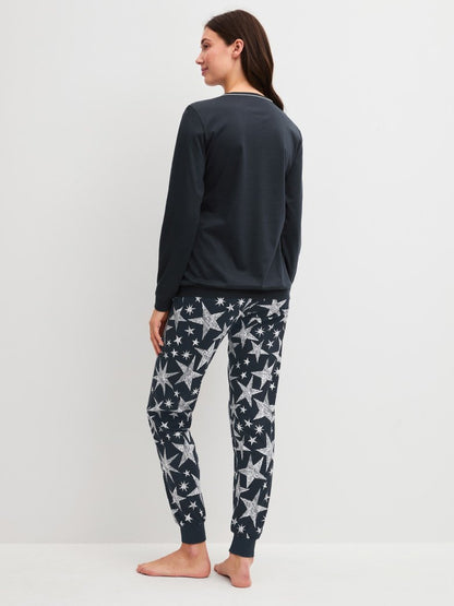 Calida Pyjama mit Bündchen Serie Winter Dreams