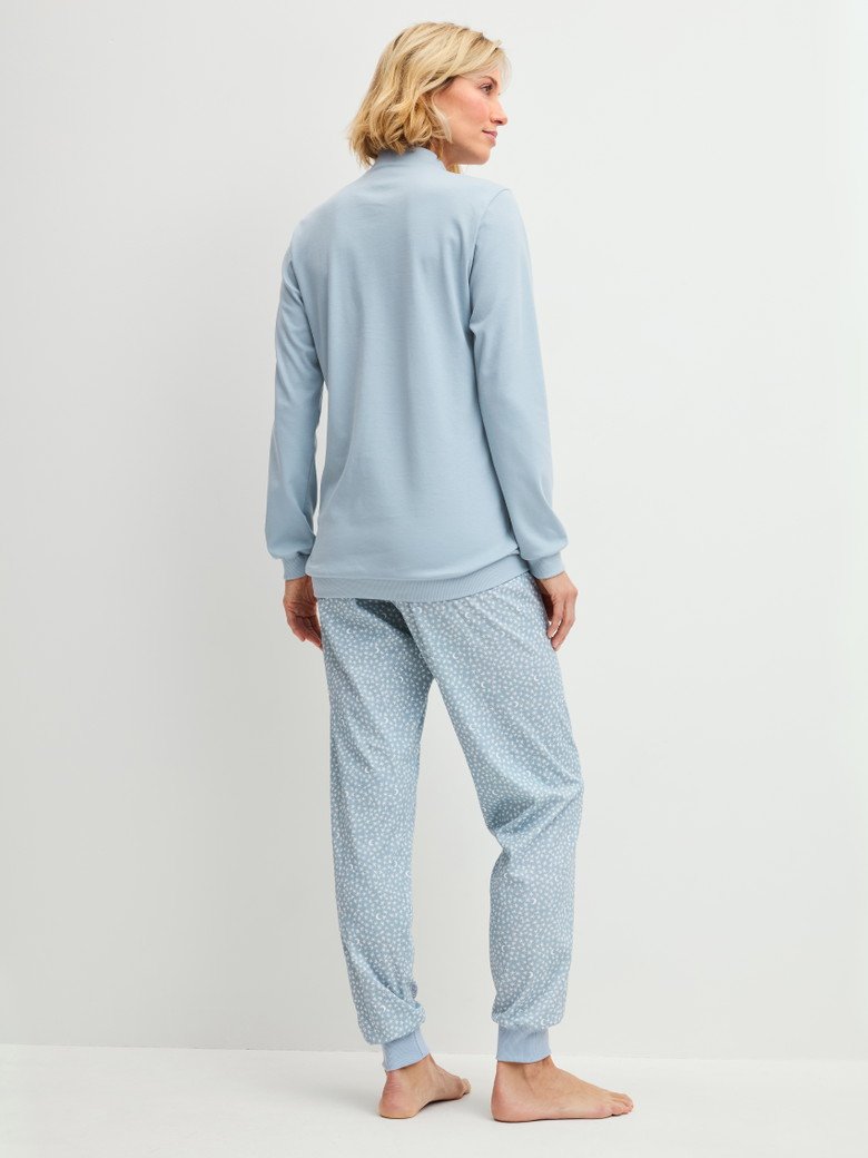 Calida Rippbündchen-Pyjama Serie Midnight Dreams