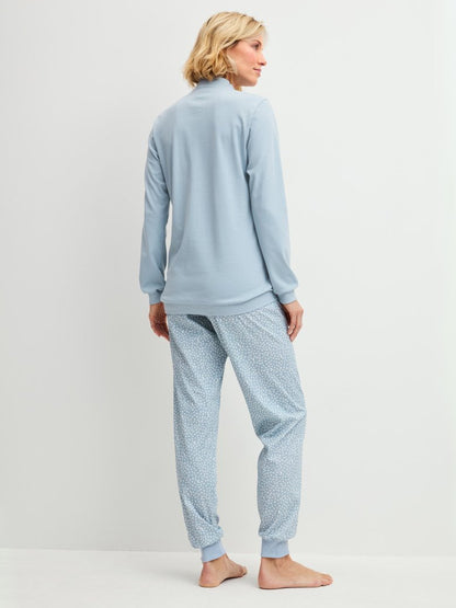 Calida Rippbündchen-Pyjama Serie Midnight Dreams