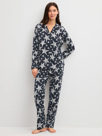 Calida Pyjama mit Knopfleiste Serie Winter Dreams