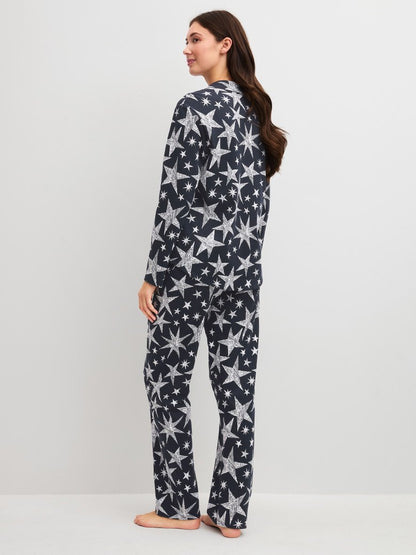 Calida Pyjama mit Knopfleiste Serie Winter Dreams
