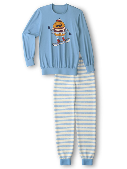 Kids Stripes Jungen Bündchen-Pyjama