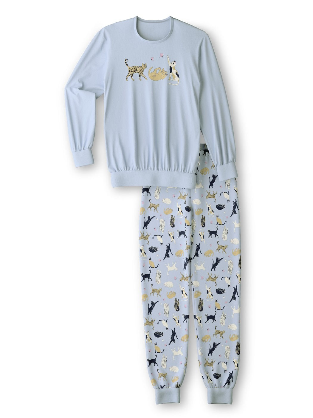 Kids Kitty Bündchen-Pyjama aus reiner Bio-Baumwolle