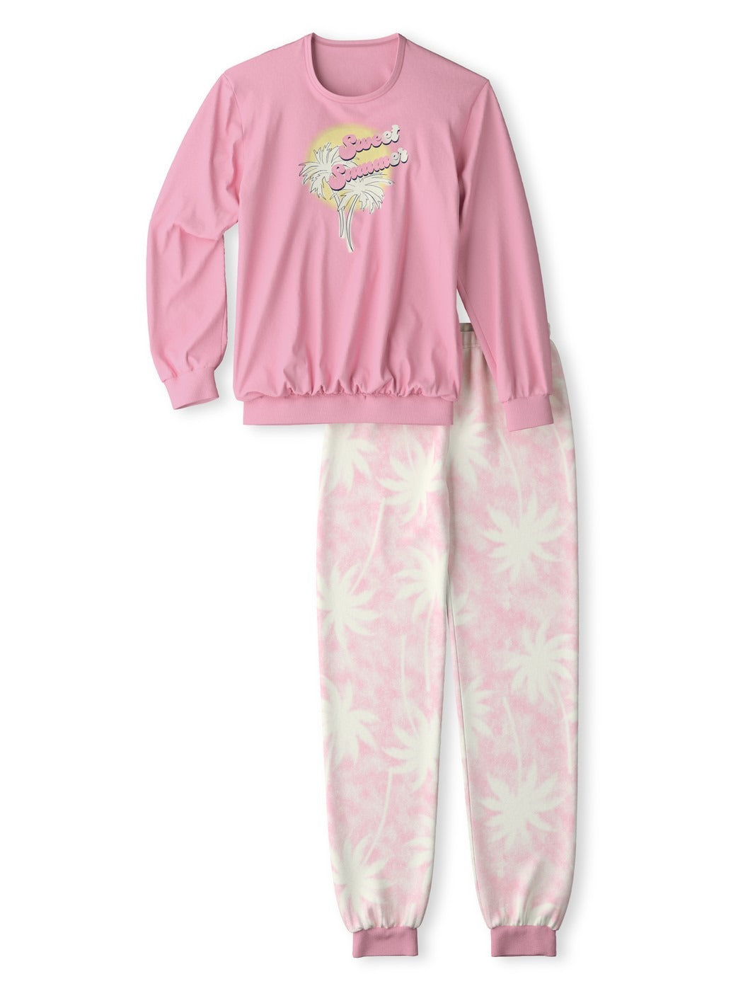 Calida Kids Palms Pyjama with cuff in pure organic cotton