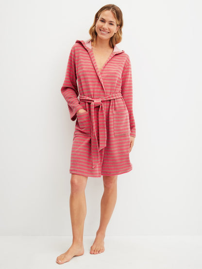 Calida Lounge Stripe Bathrobe, length 100 cm
