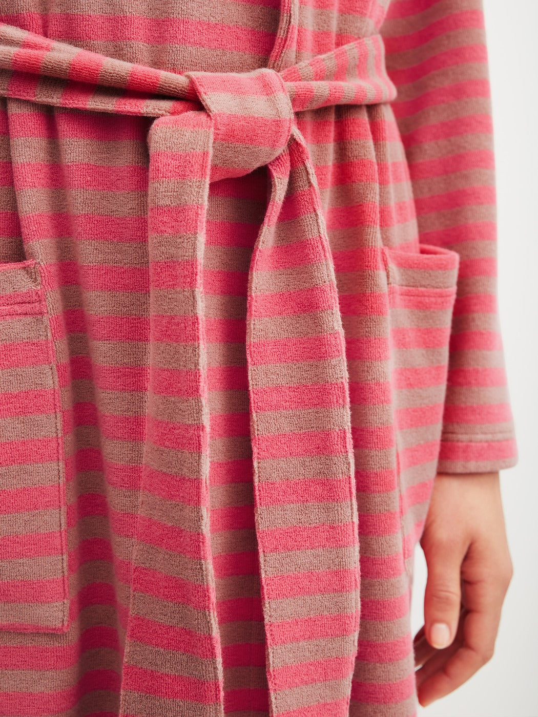 Calida Lounge Stripe Bathrobe, length 100 cm