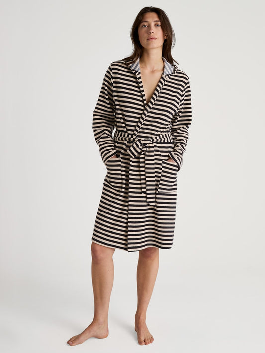 Calida Lounge Stripe Bathrobe, length 100 cm