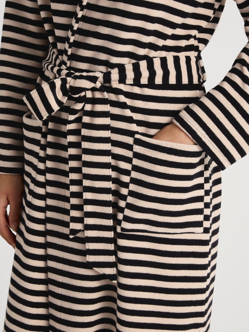 Calida Lounge Stripe Bathrobe, length 100 cm